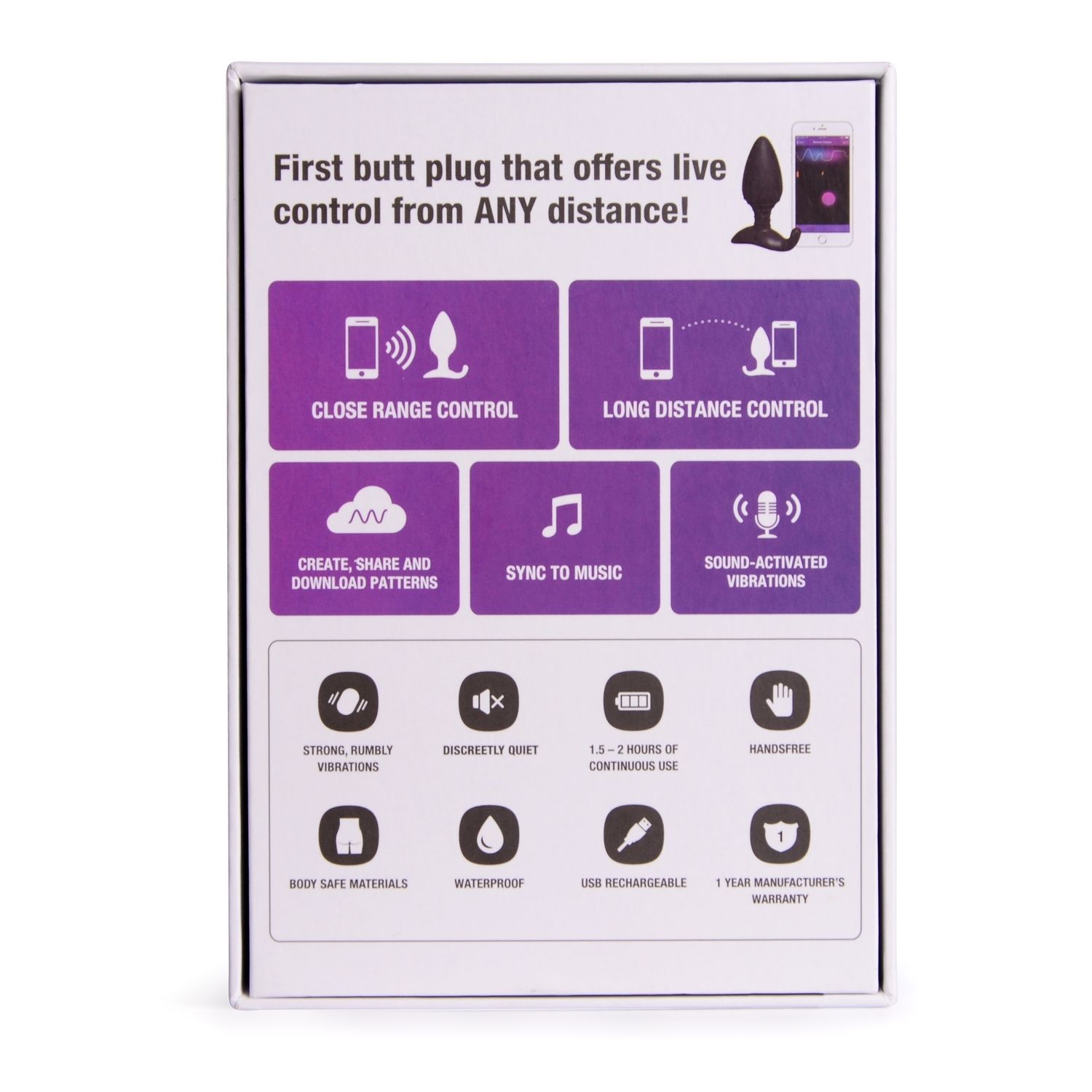 Korek analny Lovense Hush, 12,1 cm (czarny)