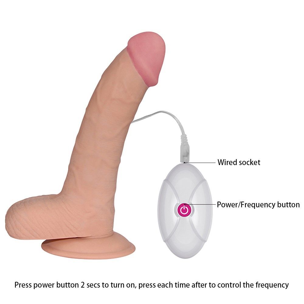 Реалістичний вібратор LoveToy The Ultra Soft Dude, 20 см (тілесний)