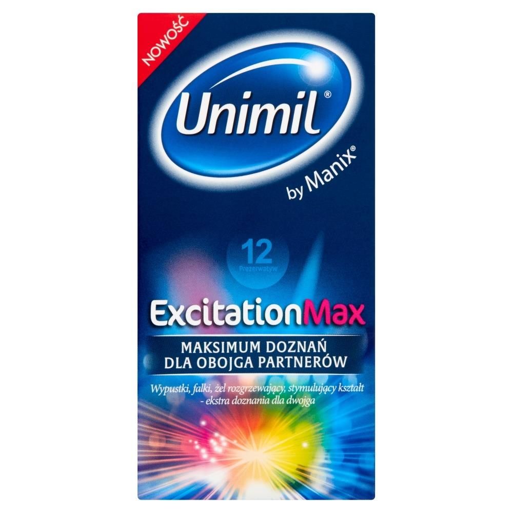 Ребристі презервативи Unimil Excitation Max із зігріваючим ефектом, 12 шт