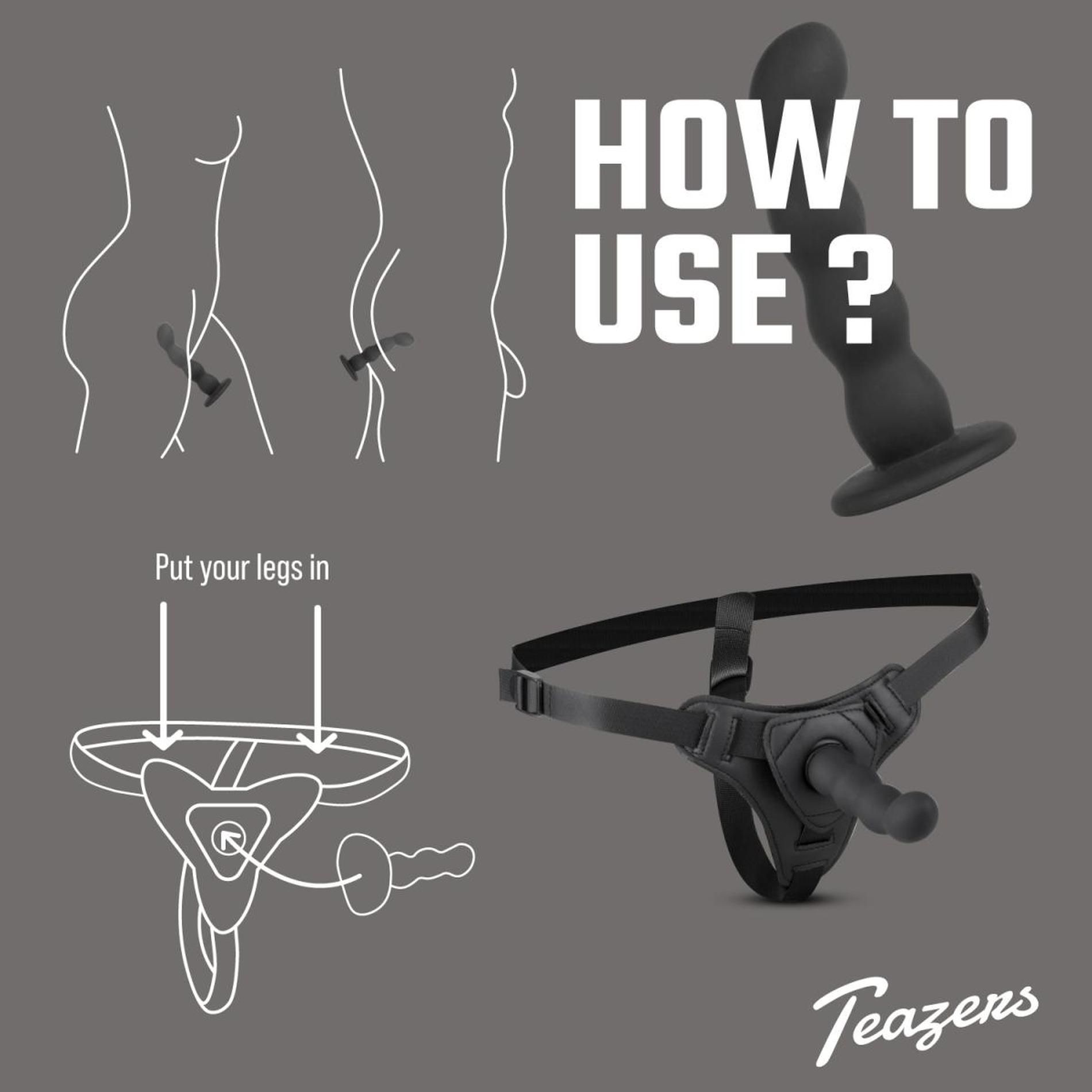 Strap-on Teazers, 13 cm (czarny)