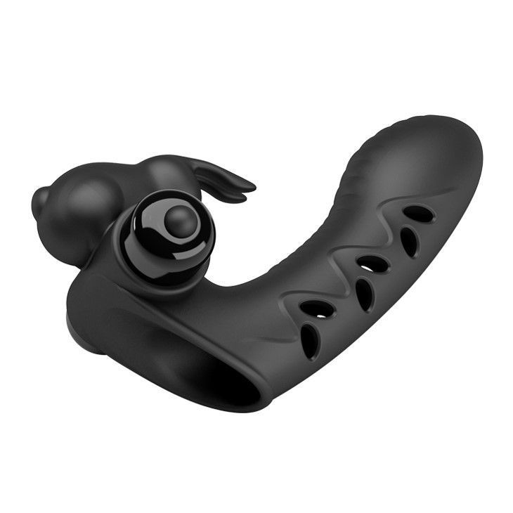 Nasadka na palec z wibracją Pretty Love Vance, 10,3 cm (czarny)