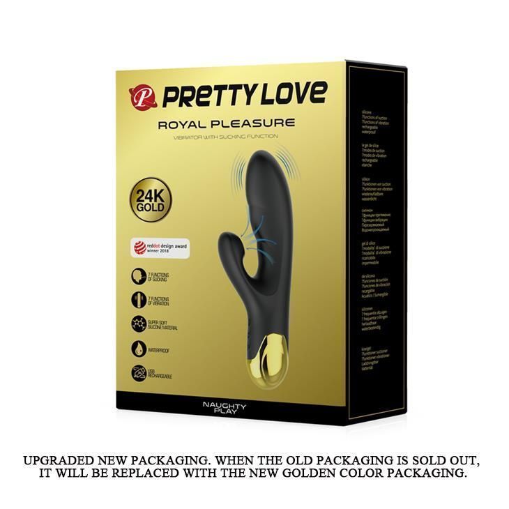 Вибратор с вакуумным стимулятором клитора Pretty Love Royal Pleasure (черный)