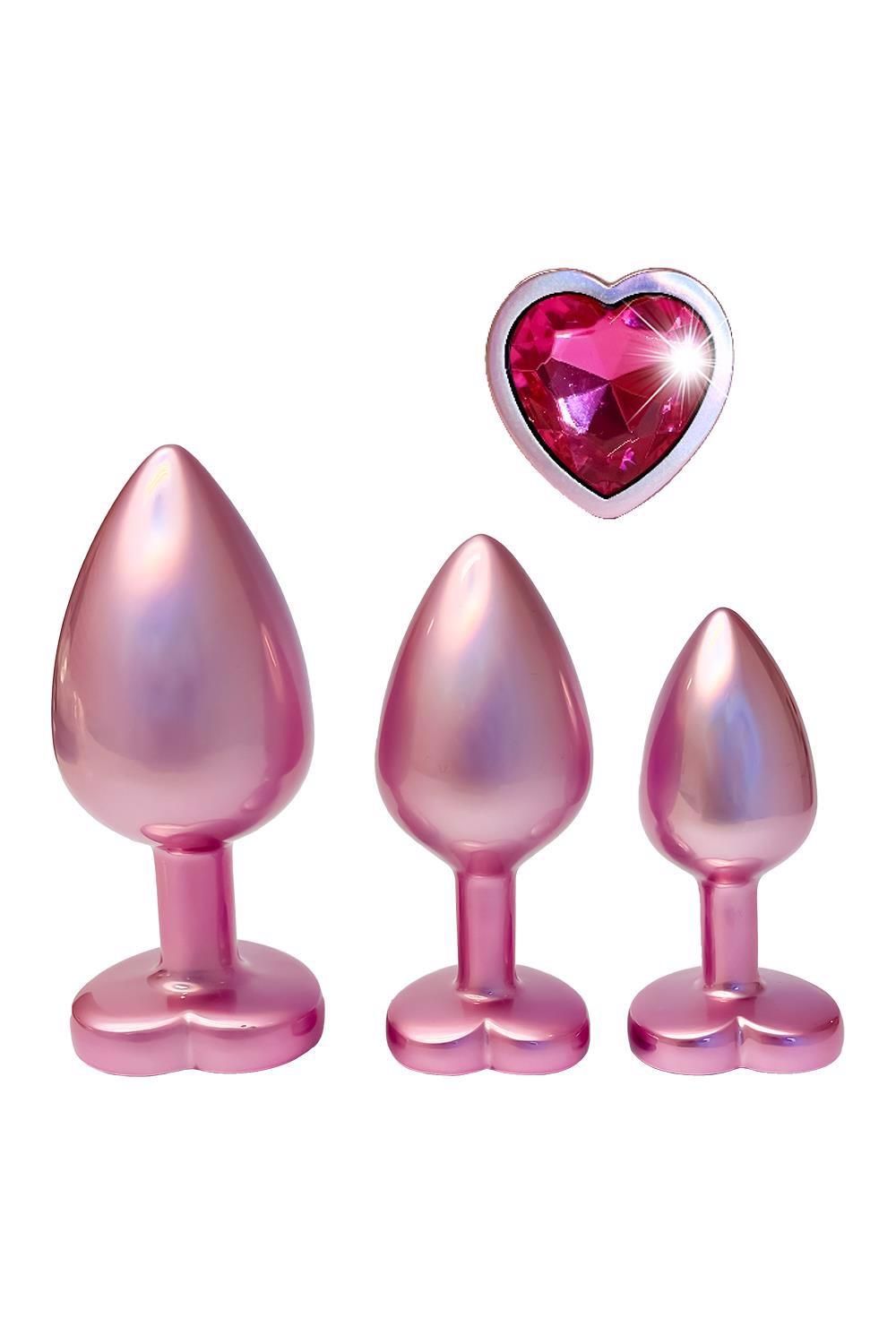 Zestaw korków analnych Dream Toys Gleaming Love Set, 3 szt (różowy)