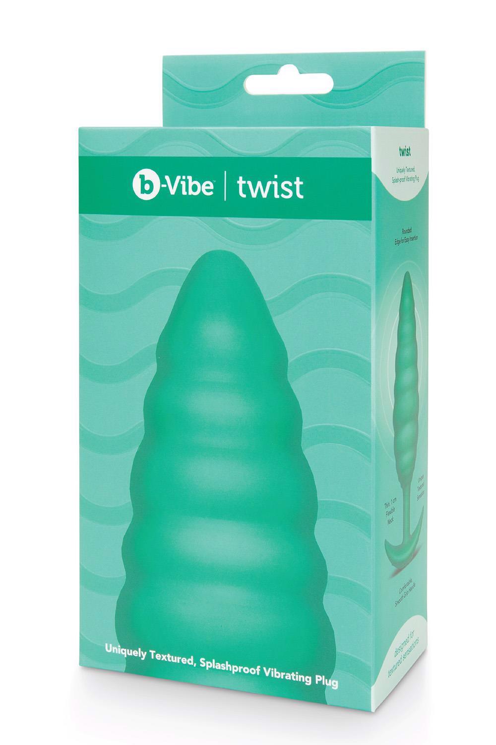 Korek analny B-Vibe Twist, 15.4 cm (zielony)