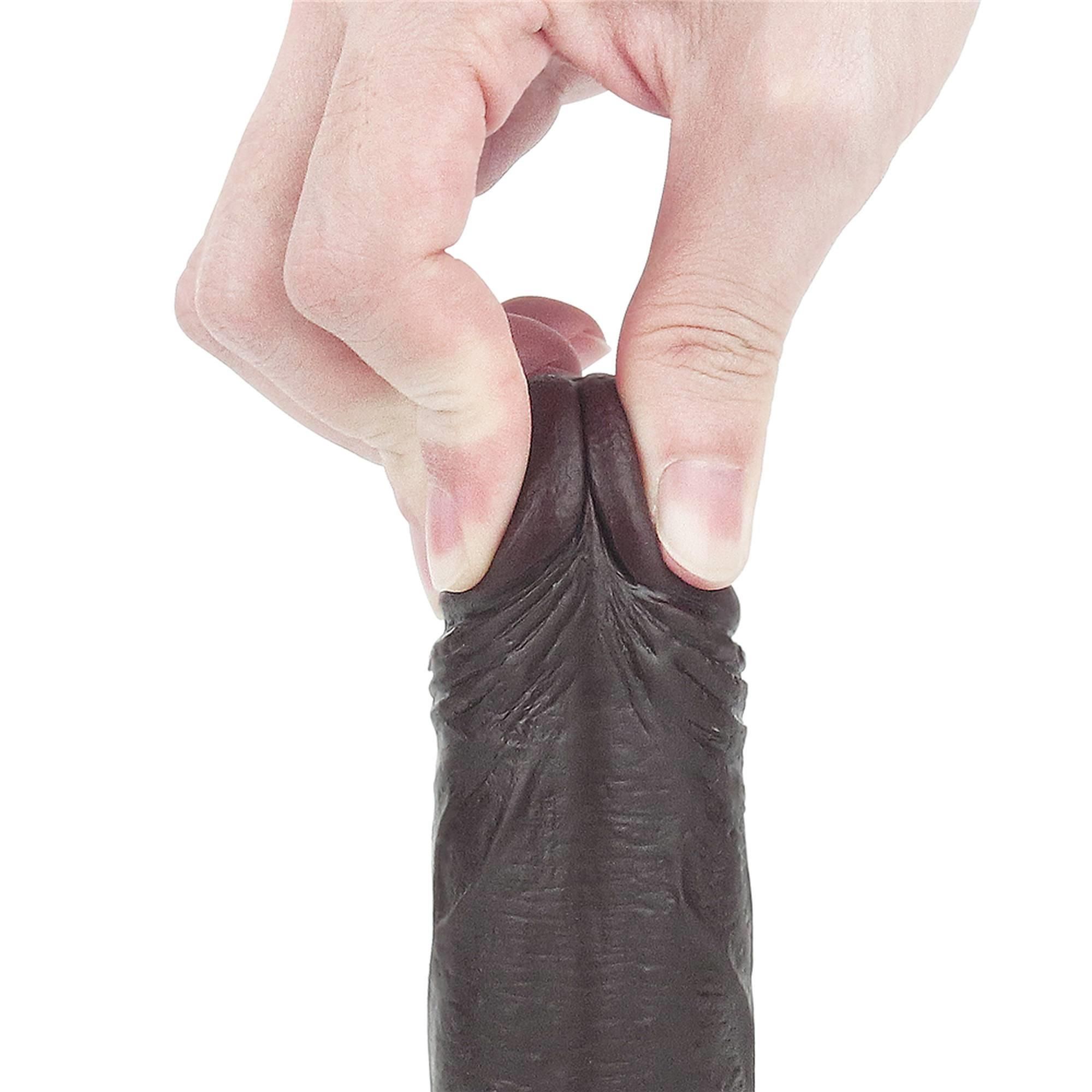 Фаллоимитатор с присоской LoveToy Sliding-Skin Dildo 7, 17,5 см (коричневый)