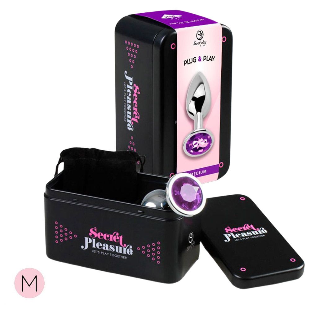 Korek analny Secret Play M, 8,5 cm (fioletowy)