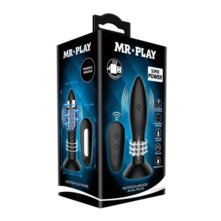 Korek analny LyBaile Mr Play RC Vibrating Butt, 11 cm (czarny)