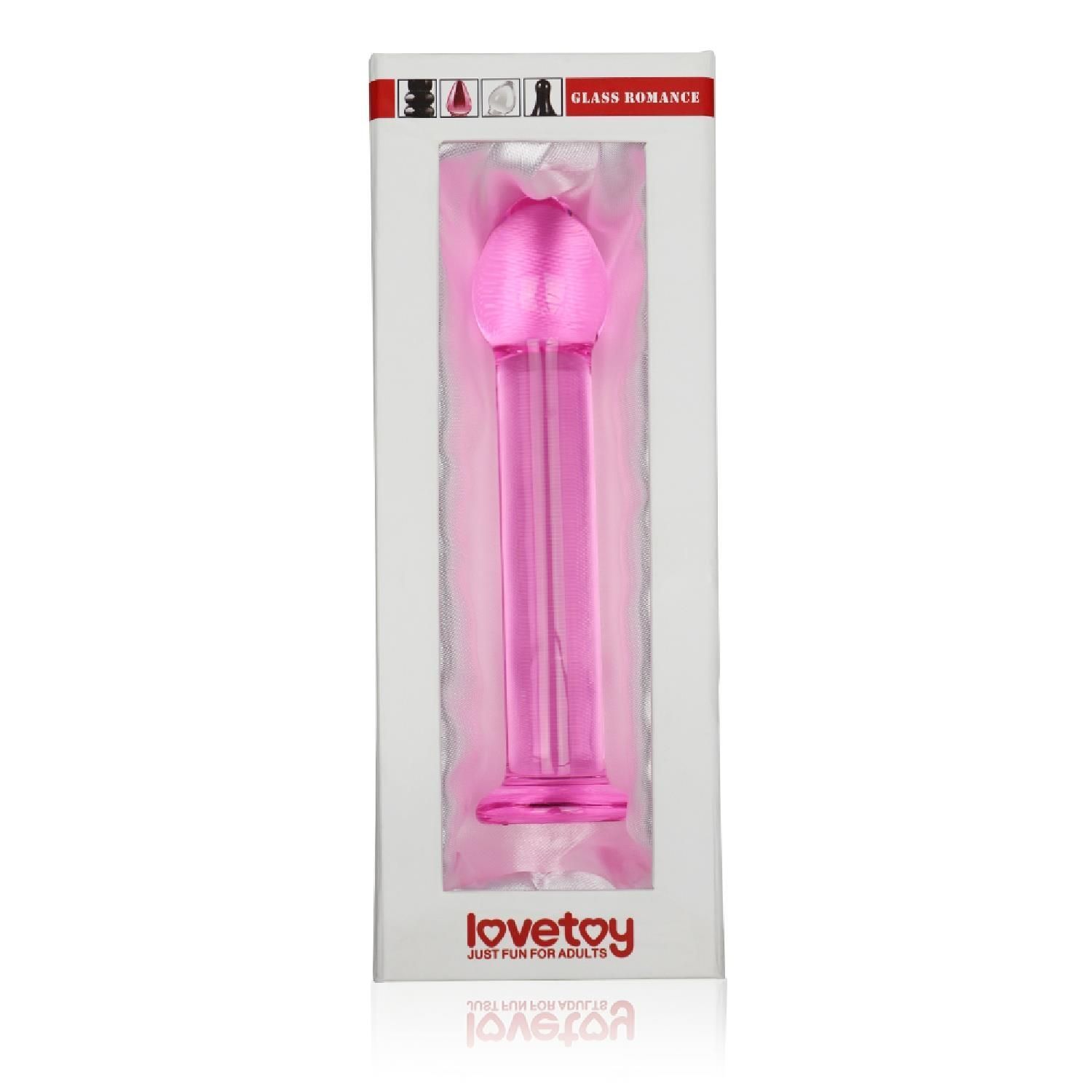Szklane dildo LoveToy Glass Romance, 16 cm (różowy)