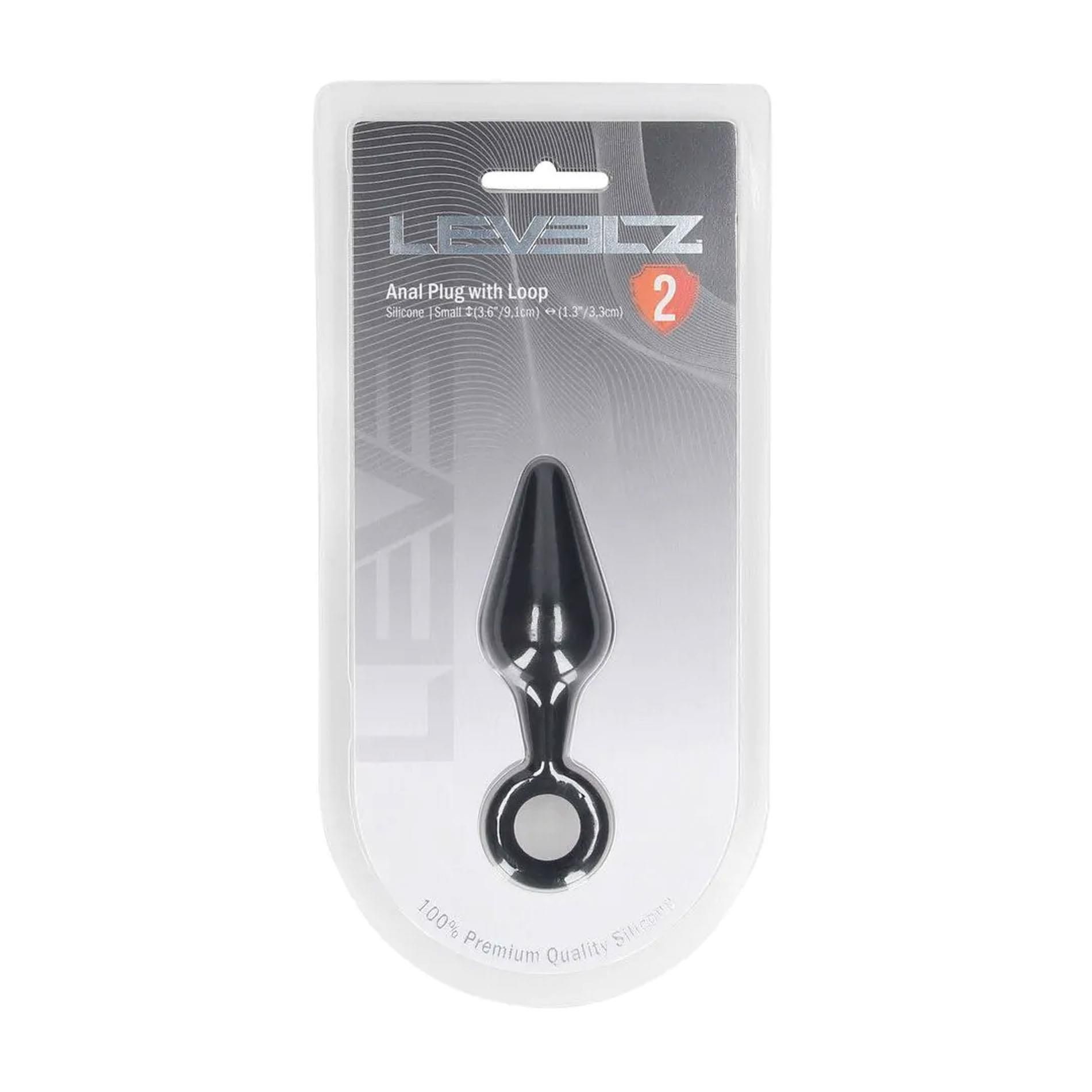 Анальная пробка Levelz Anal Plug with Loop S, 10 см (черный)