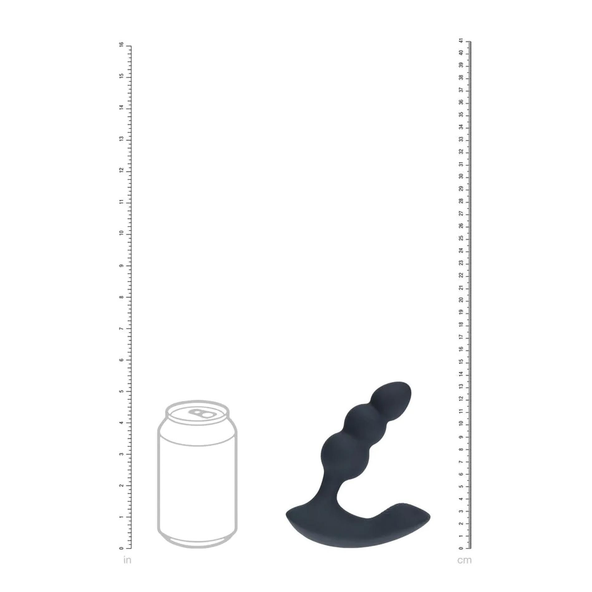 Levelz Dual Motor Remote Control Beaded Vibrating Liquid Silicone Prostate Stimulator - Wibrator analny, Czarny, 10 cm