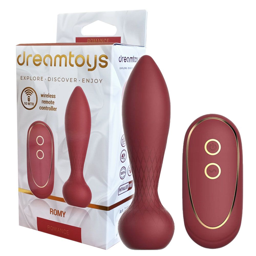 Анальна пробка Dream Toys Romance Romy, 13,8 см (бордовий)