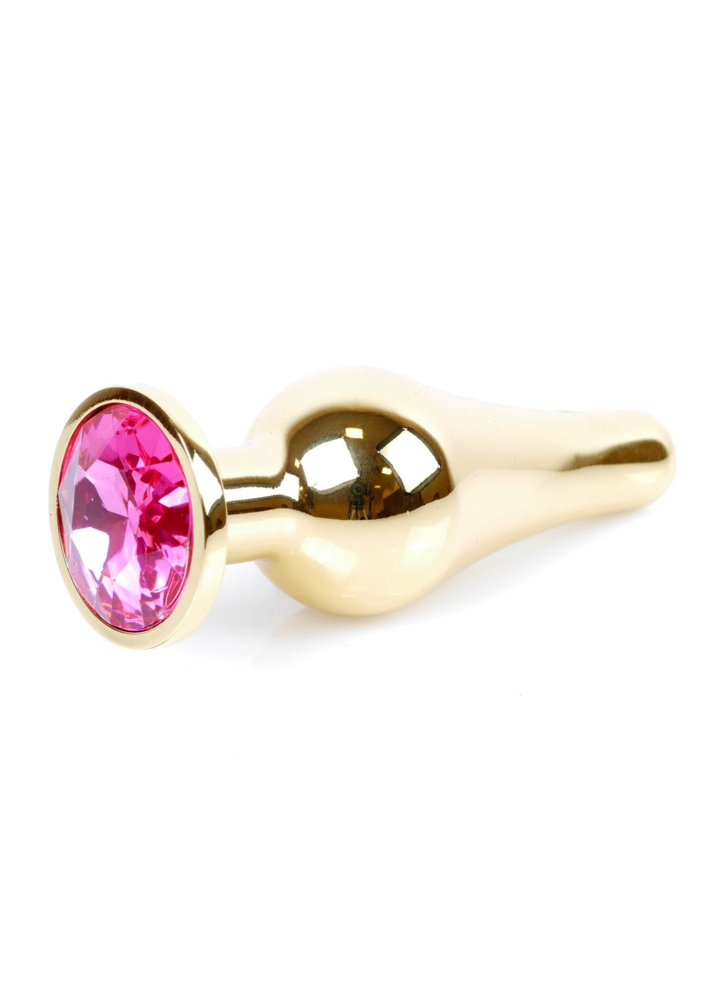 Korek analny B - seria HeavyFun Gold, 9.5 cm (różowy)