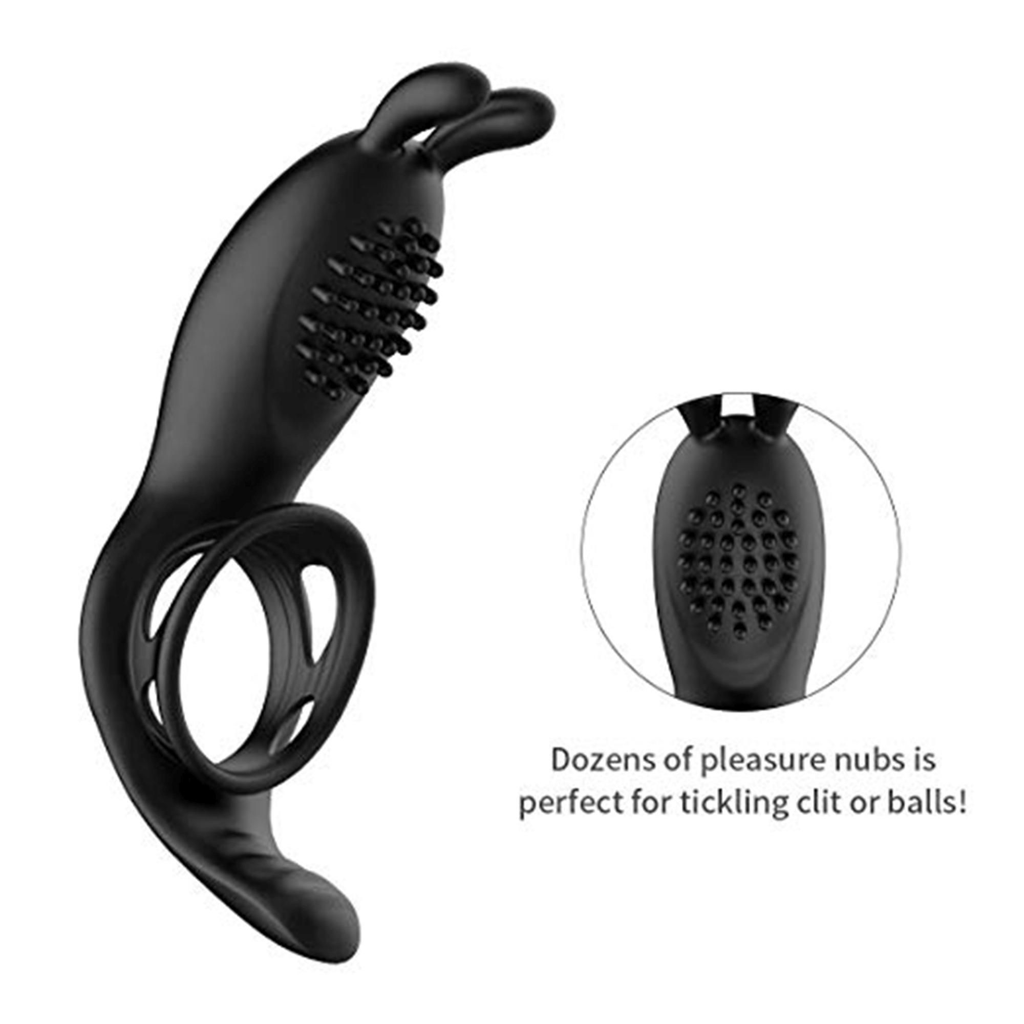Эрекционное кольцо B - Series Cute Rabbit Vibration, 11.7 см (черный)