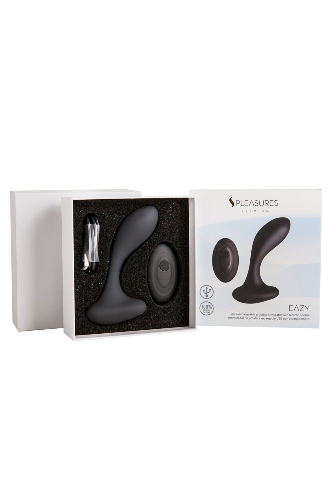 Стимулятор простаты Pleasures Premium Eazy, 12,5 см (черный)