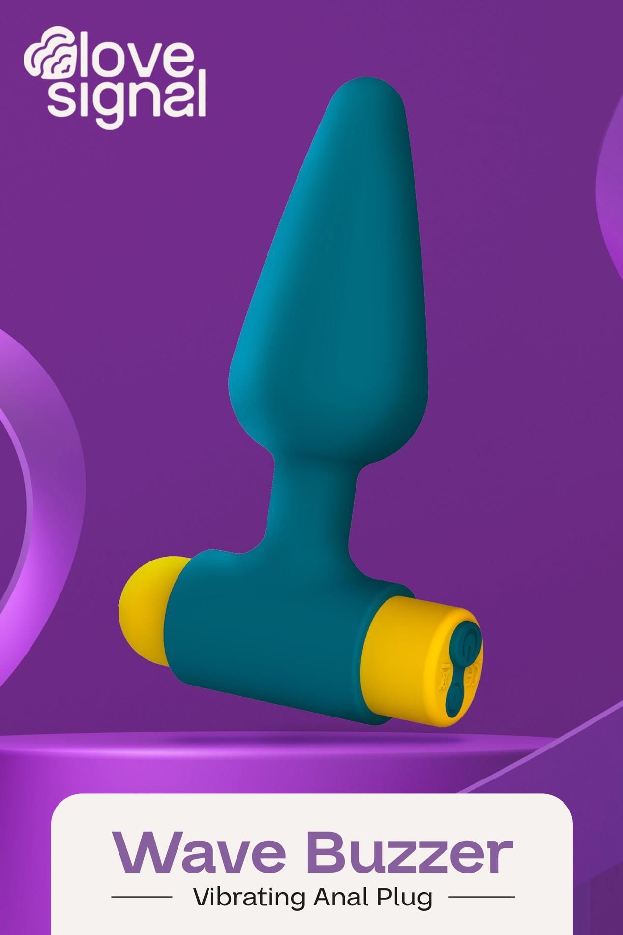 Анальная пробка Dream Toys Wave Buzzer, 10 см (синий)