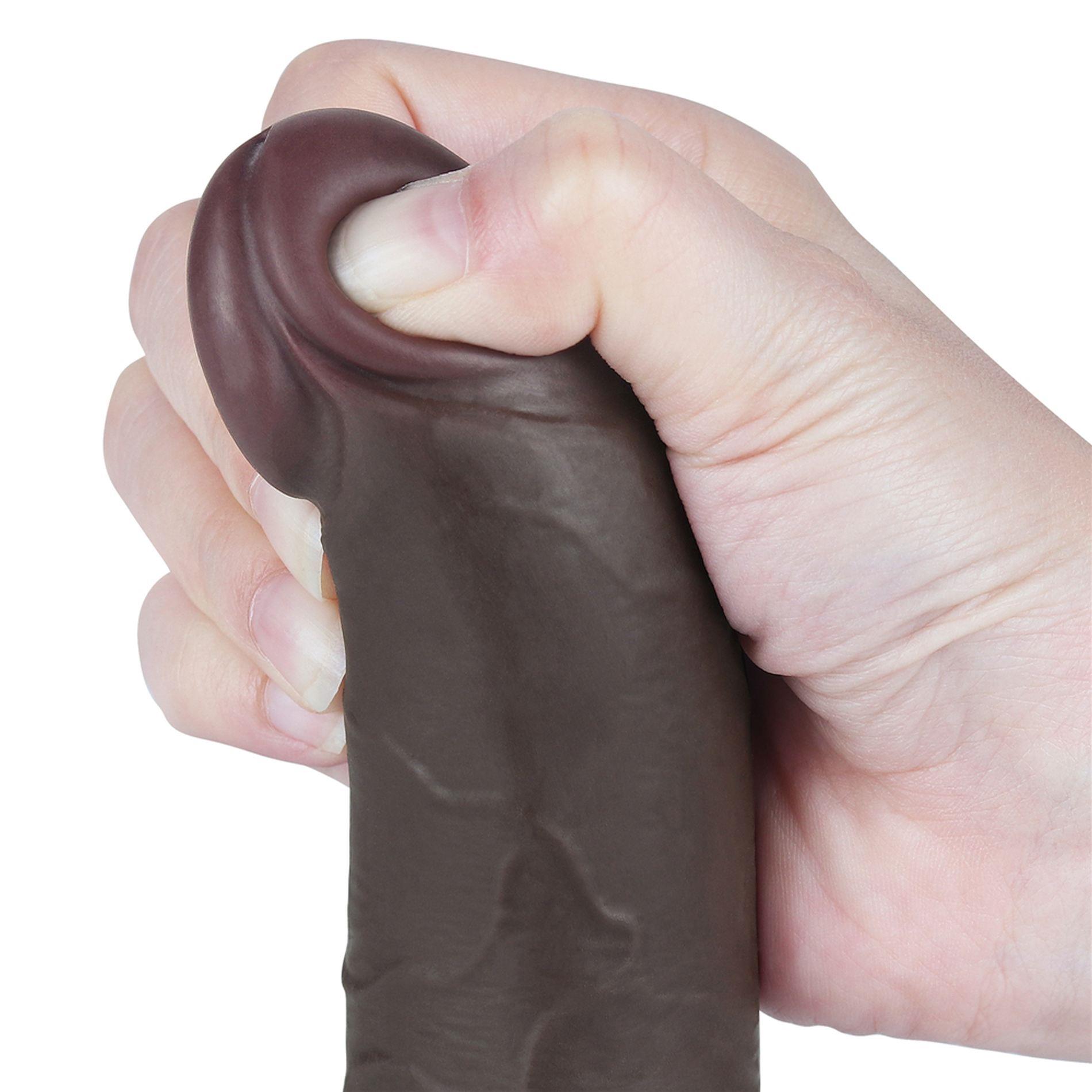 Фаллоимитатор Lovetoy Sliding-Skin Dual Layer Dong 7.5'', 19.5 см (черный)