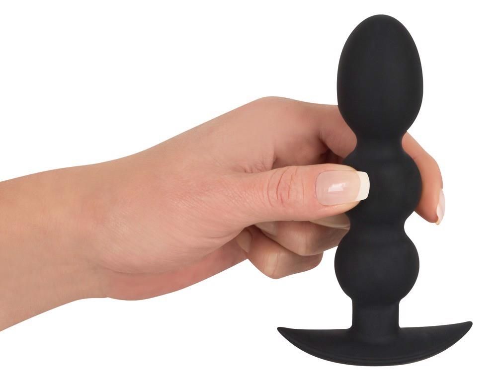 Korek analny Orion Black Velvets Heavy Beads, 13,3 cm (czarny)