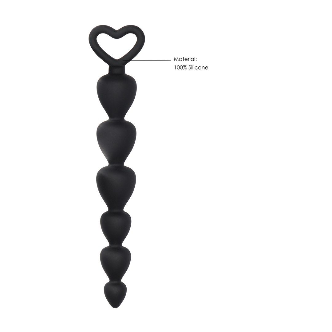 Анальні намистини ShotsToys Silicone Anal Beads, 17.5 см (чорний)