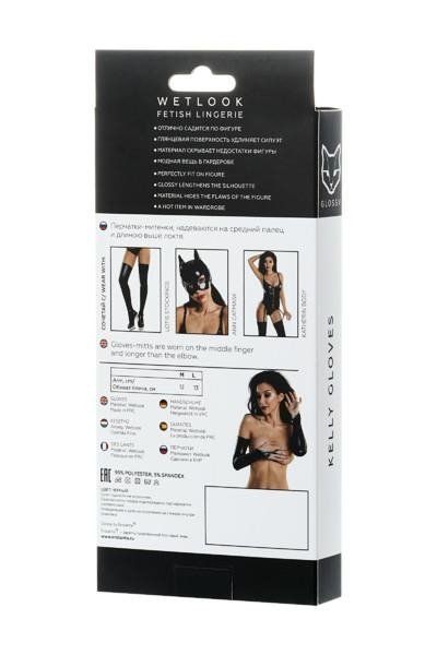 Рукавички Toyfa Kelly Glossy Shiny Wetlook, XL (чорний)