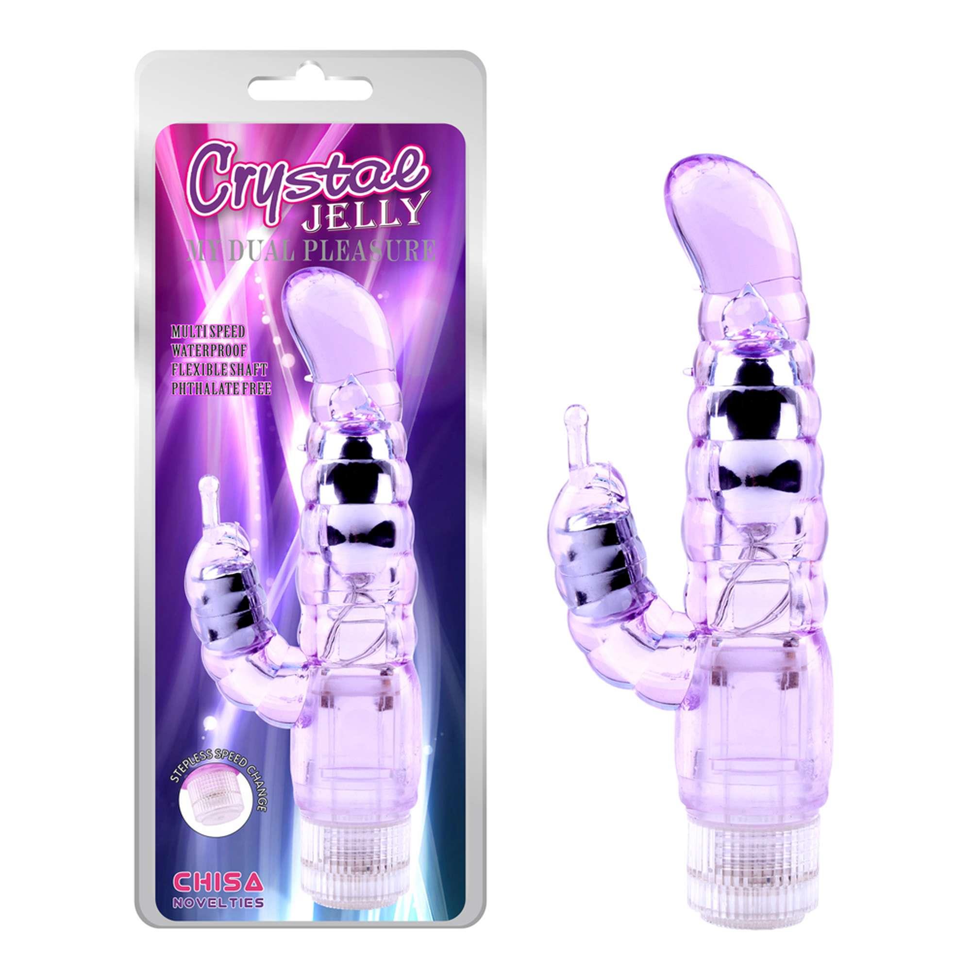 Вибратор-кролик Crystal Jelly My Dual Pleasure, 21 см (фиолетовый)