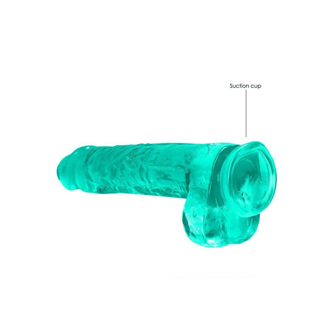 Dildo RealRock Crystal Clear 9", 25 cm (zielony)