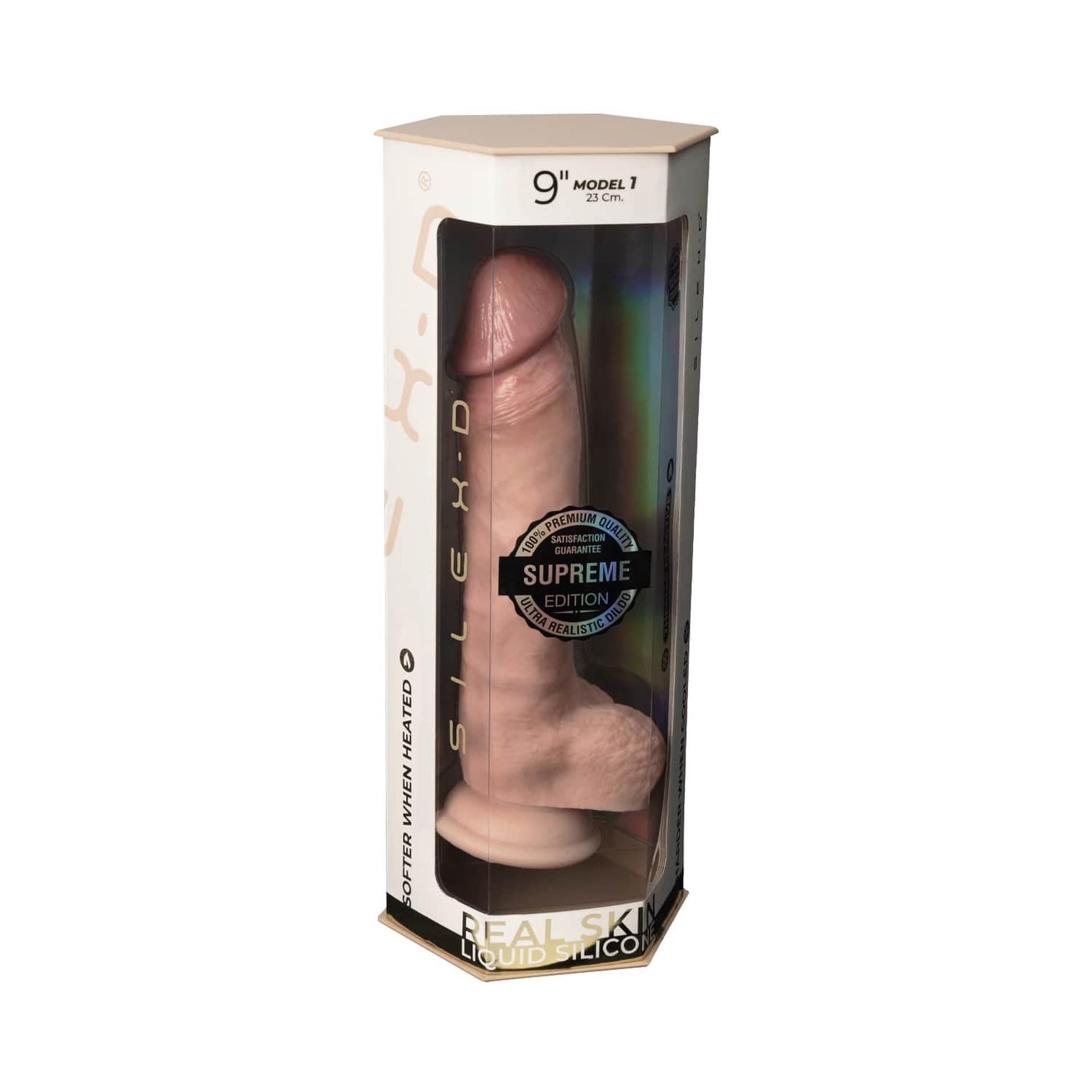 Фаллоимитатор Silexd Supreme Edition Real Skin Model 1 Size 9", 23 см (коричневый)