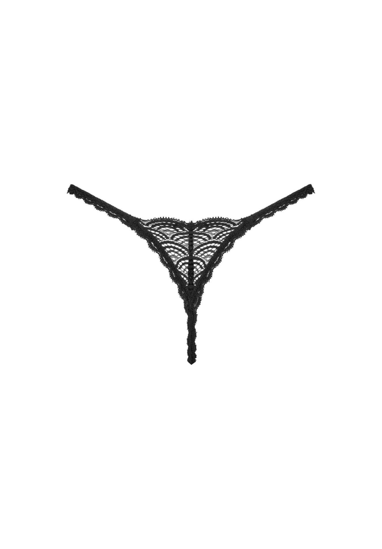 Трусики-стринги Obsessive Chemeris, XL/2XL (черный)