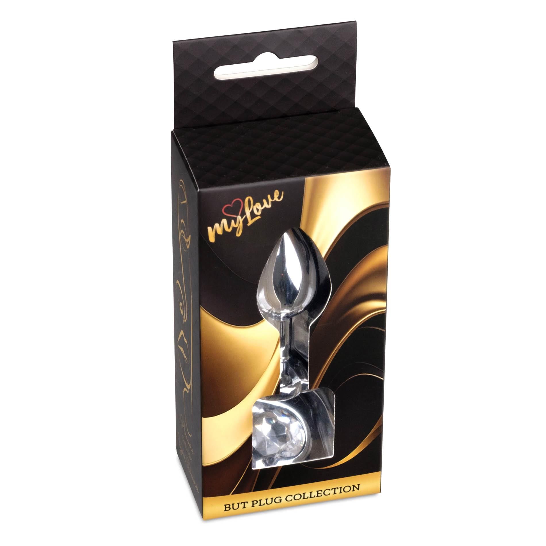 Korek analny MyLove Toys Jewellery Silver Heart Plug, 7 cm (przezroczysty)