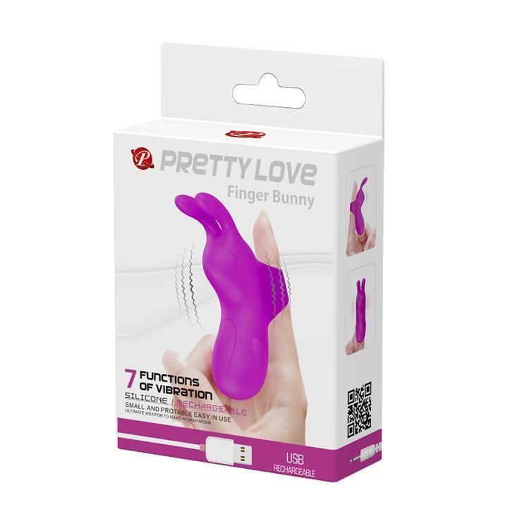 Вибратор на палец Pretty Love Finger Bunny, 9,4 см (фиолетовый)