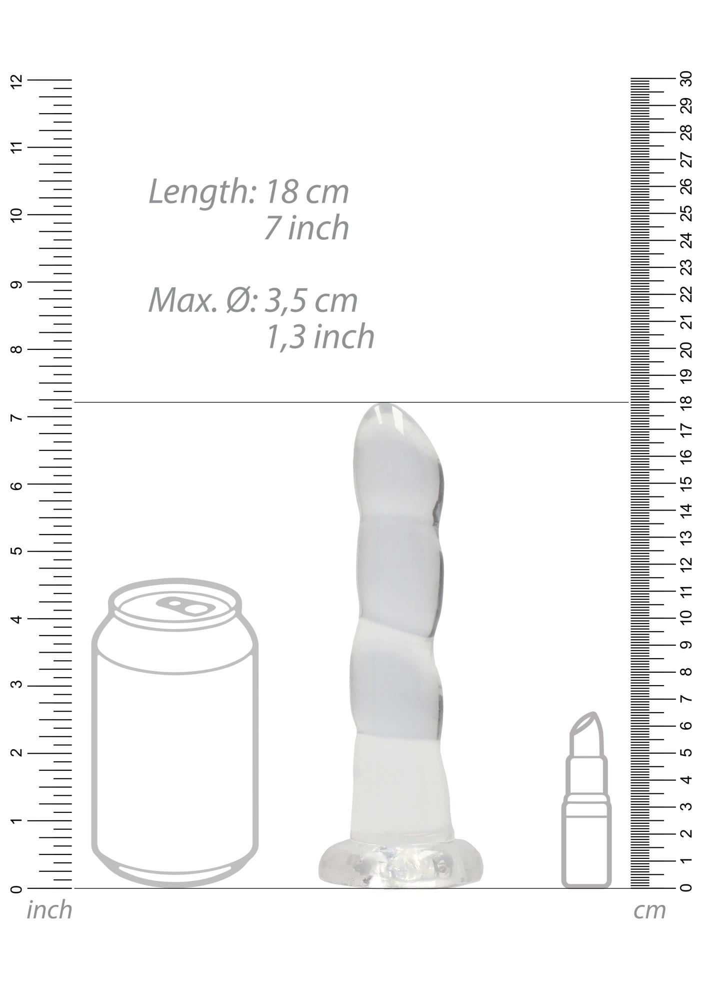 Фаллоимитатор RealRock Crystal Clear 7", 18 см (прозрачный)