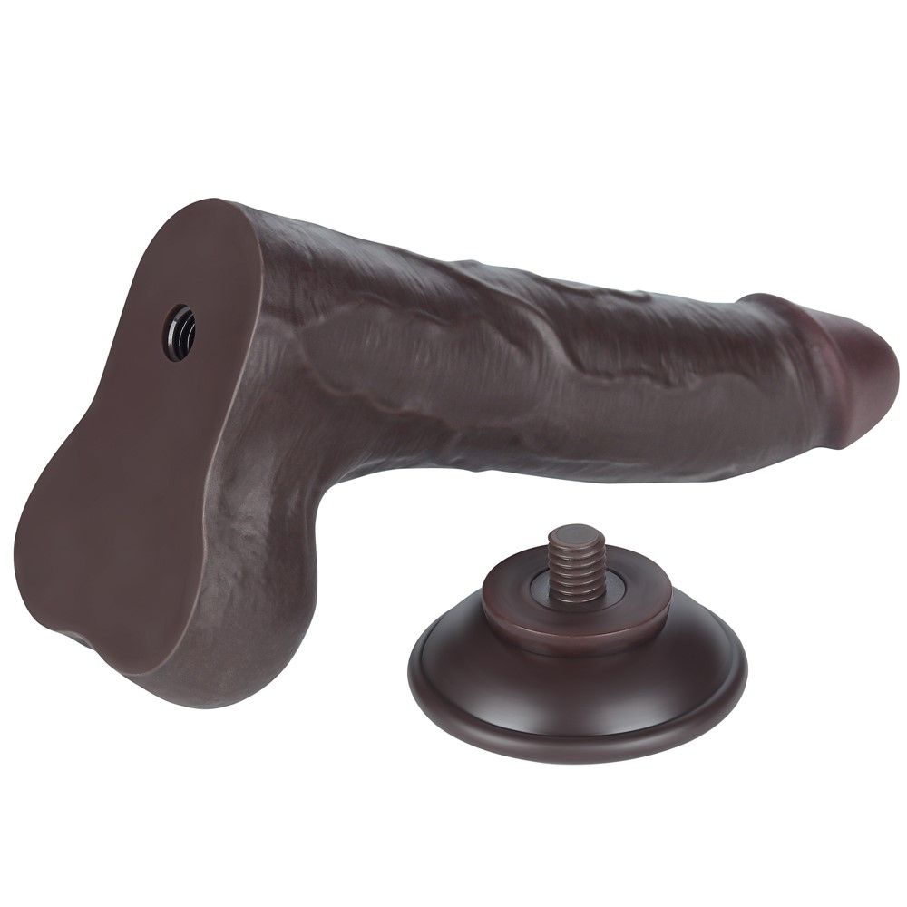 Lovetoy Sliding Skin Dual Layer Dong - Dildo, Czarny, 21.5 cm