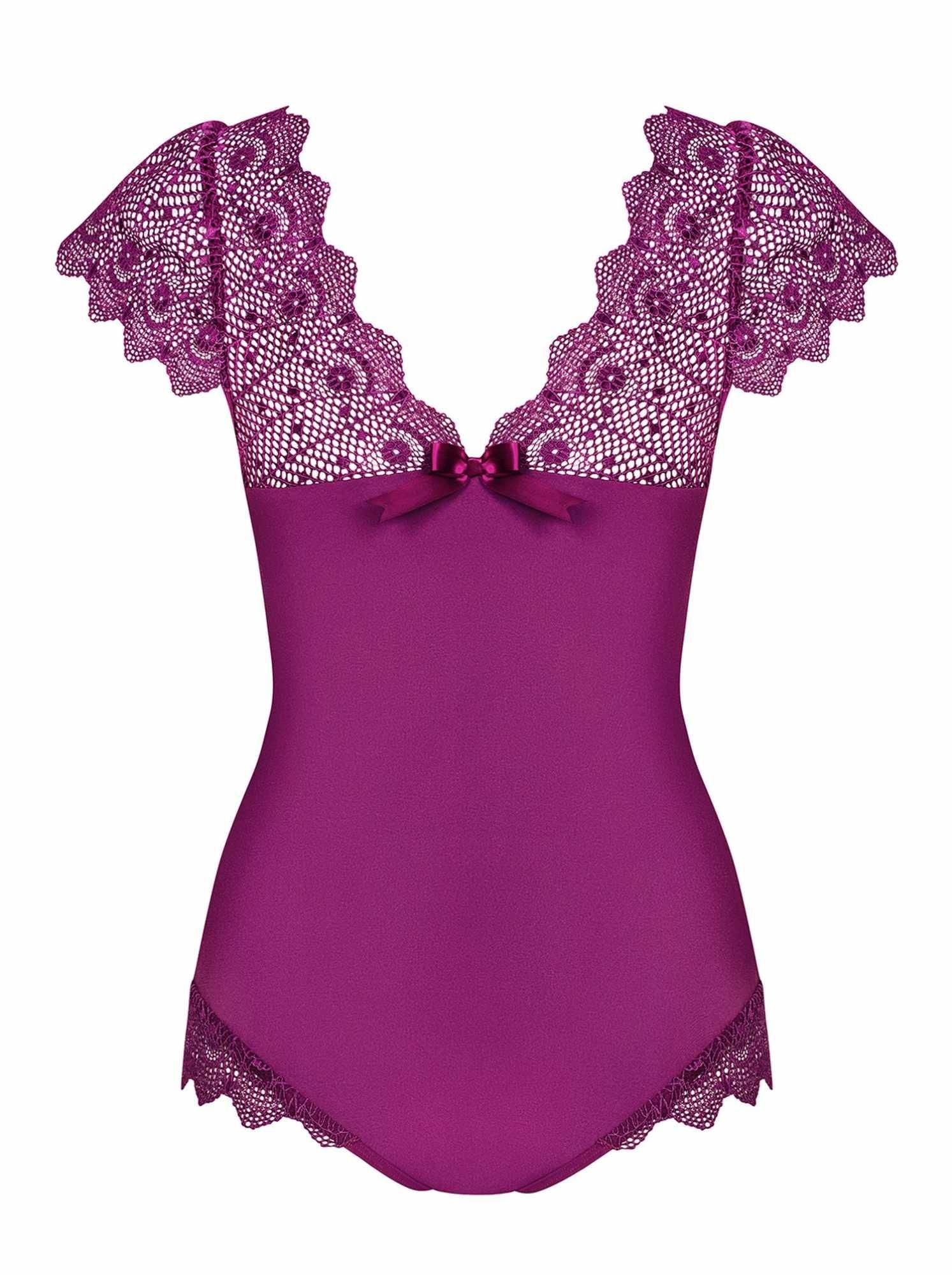 Боди Obsessive Moketta, S/M (фиолетовый)