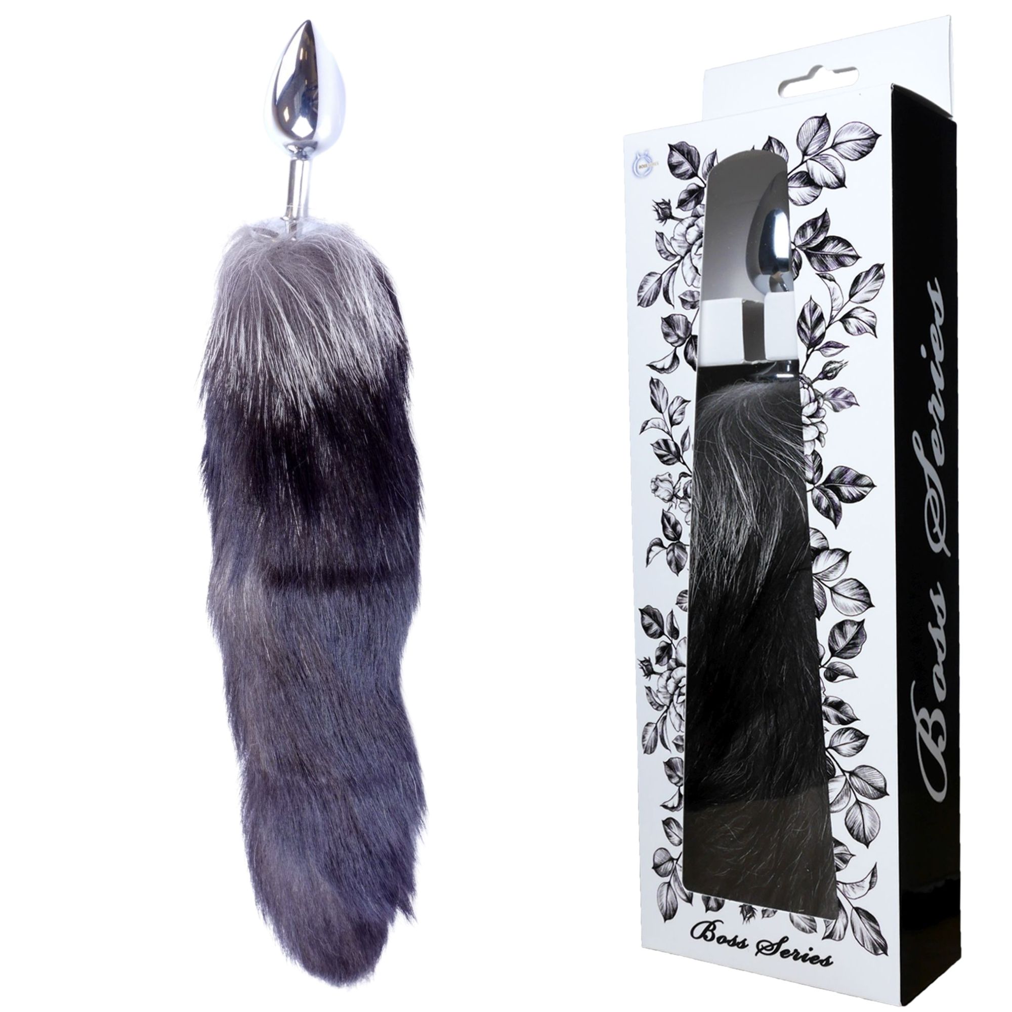 Korek analny Boss Fox TAIL Black XXL, 9 cm (czarny)