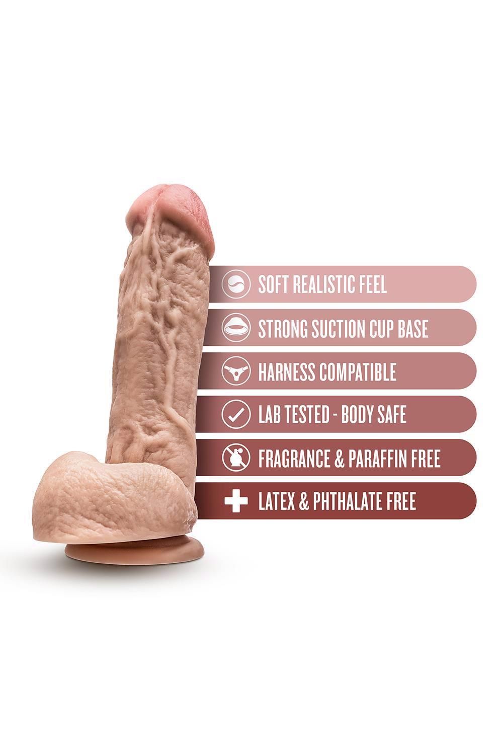 Фаллоимитатор Blush Dr. Skin - Mr. D 8,5", 21.6 см (телесный)