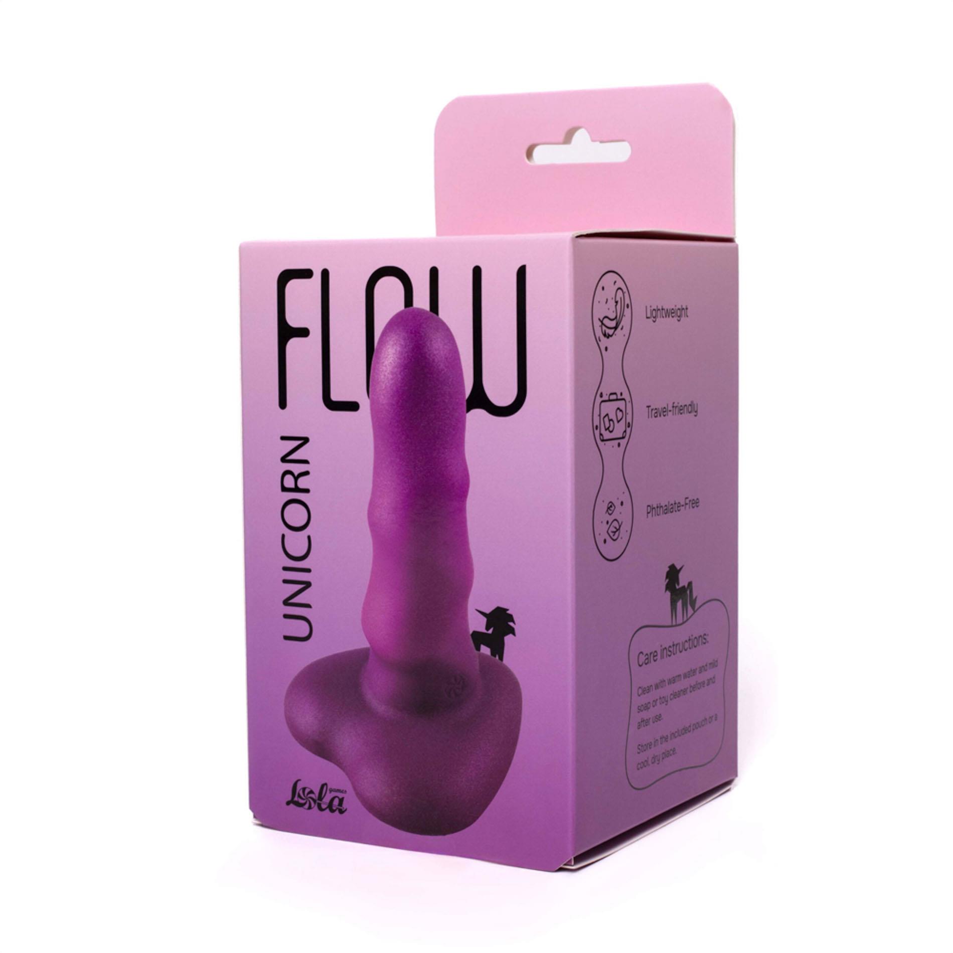 Фаллоимитатор Lola Games Flow Unicorn Mini, 12.5 см (фиолетовый)