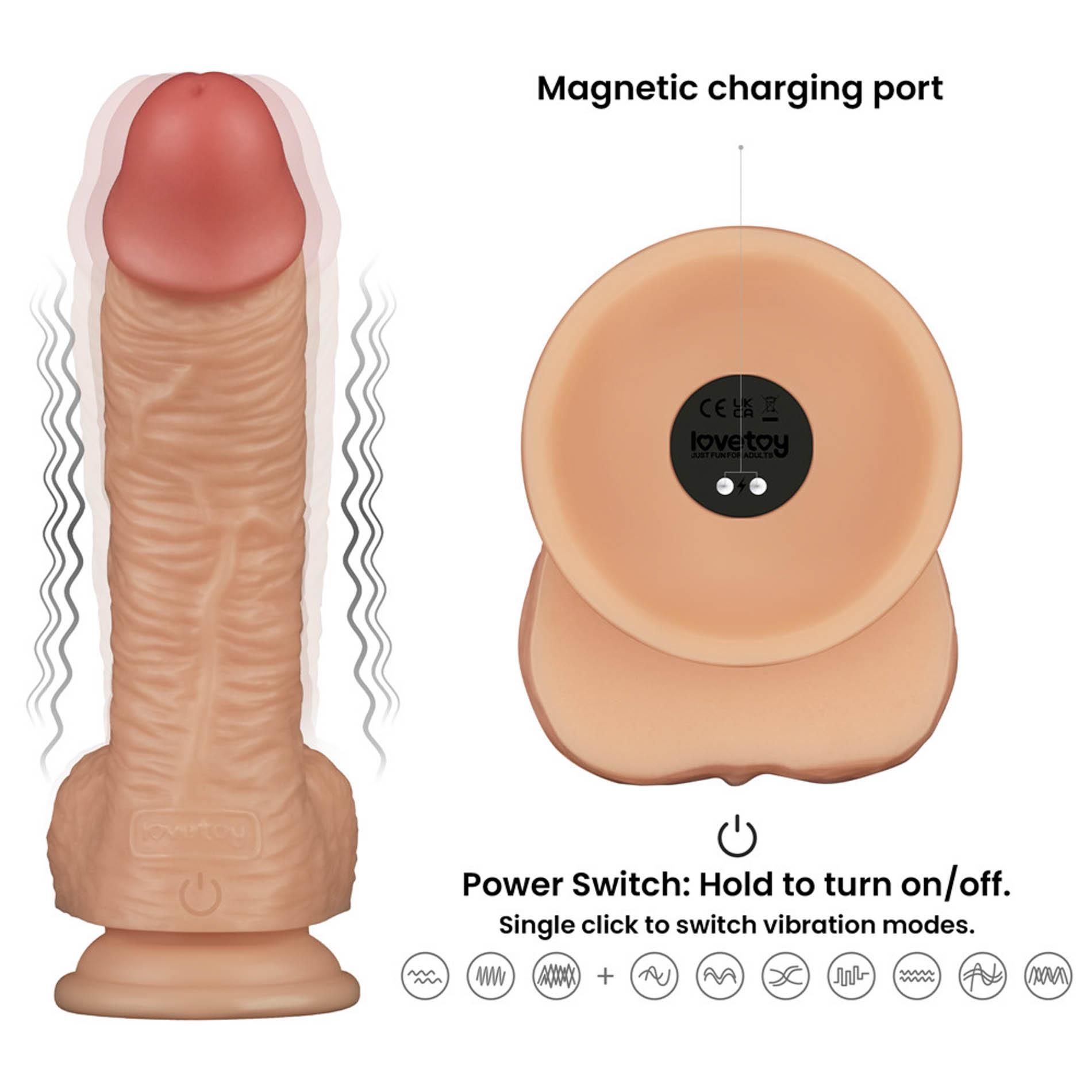 Вибратор Lovetoy Power Basics Cock 8.5'', 21.6 см (телесный)