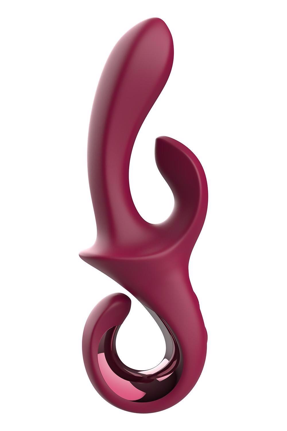 Вибратор-кролик Glam Duo Vibrator, 22.7 см (бордовый)