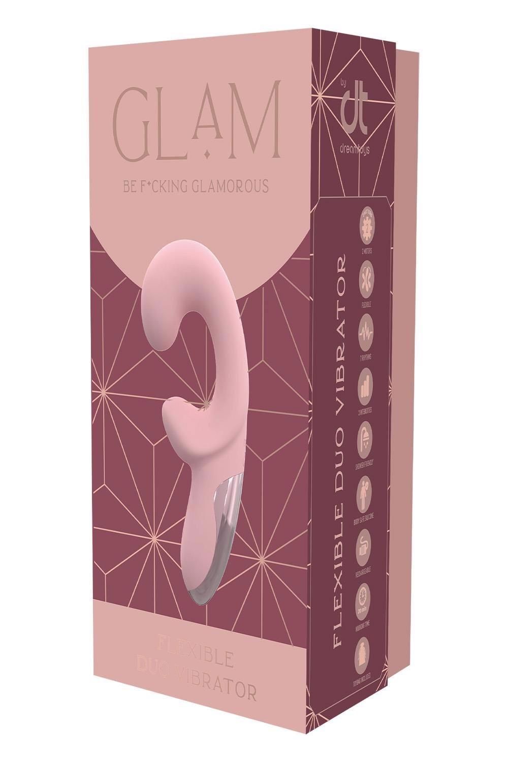 Вибратор Dreamtoys Glam Duo, 17.1 см (розовый)