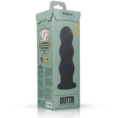 Korek analny Buttr Tactical III Dildo, 24,9 cm (czarny)