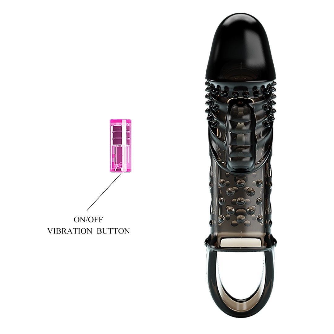 Насадка на пенис Pretty Love Penis Sleeve Cecelia, 18,5 см (черный)