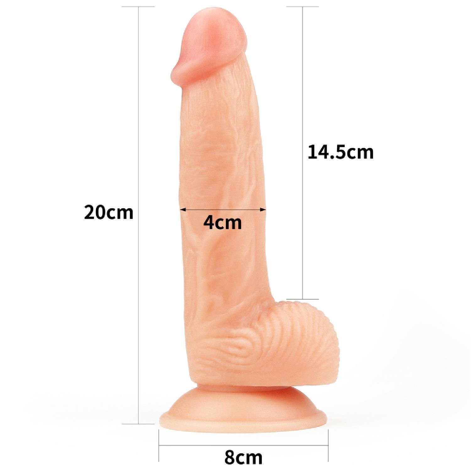 Фаллоимитатор реалистичный LoveToy The Ultra Soft Dude, 20 см (телесный)