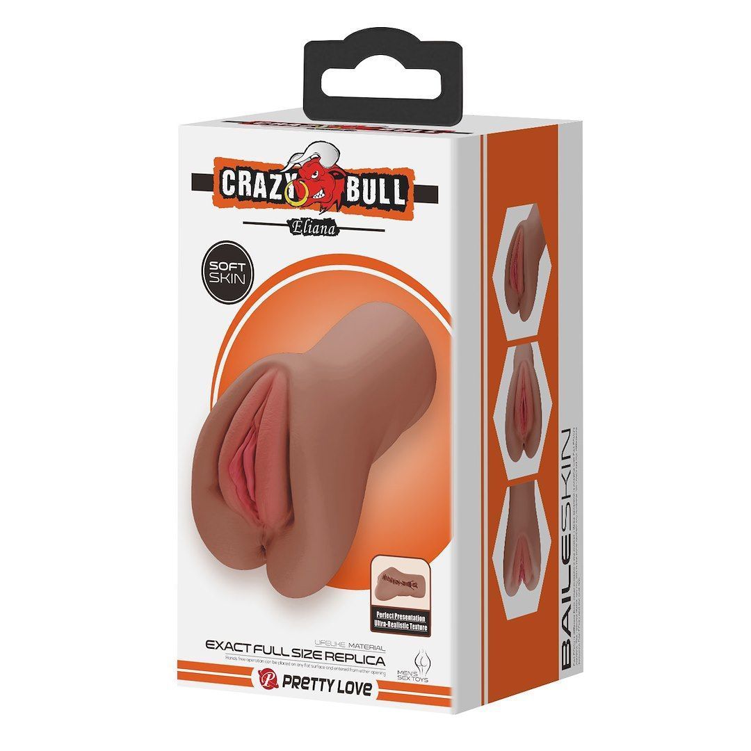 Crazy Bull Eliana - Realistyczny masturbator, Brązowy, 16.5 cm