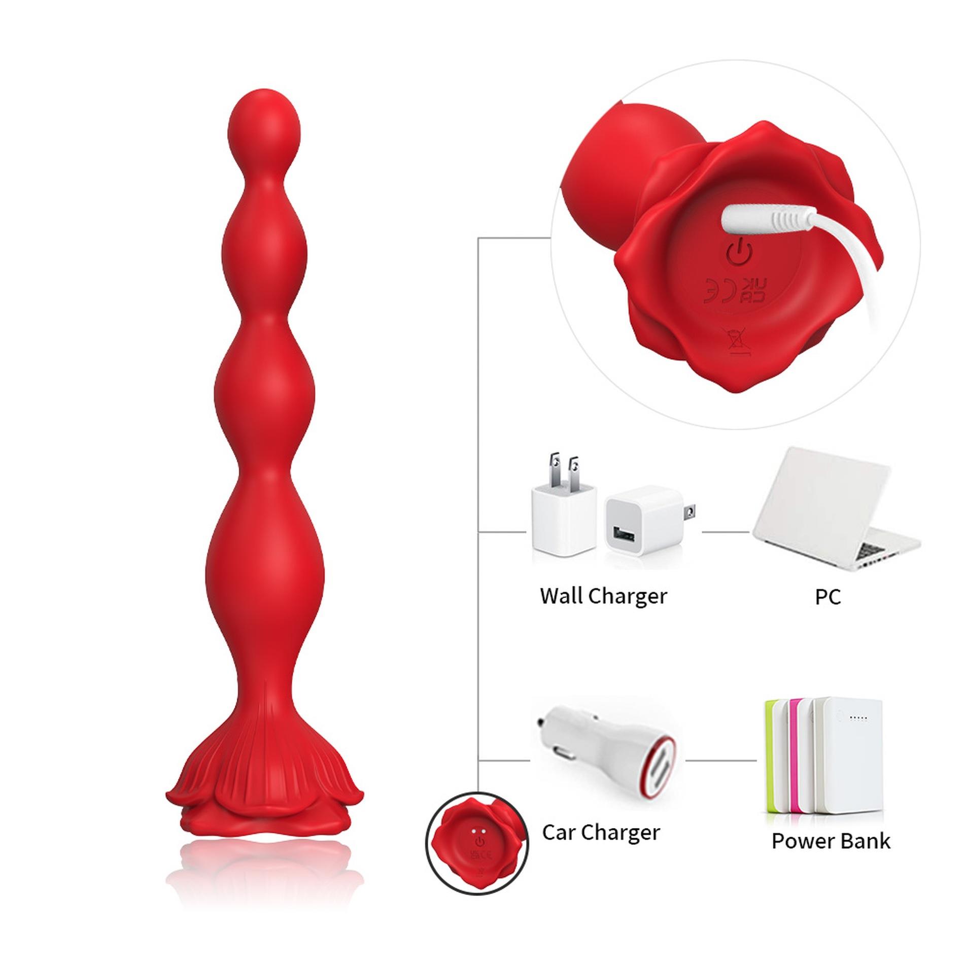 Анальна пробка Rosestick Red, 19.5 см (червоний)