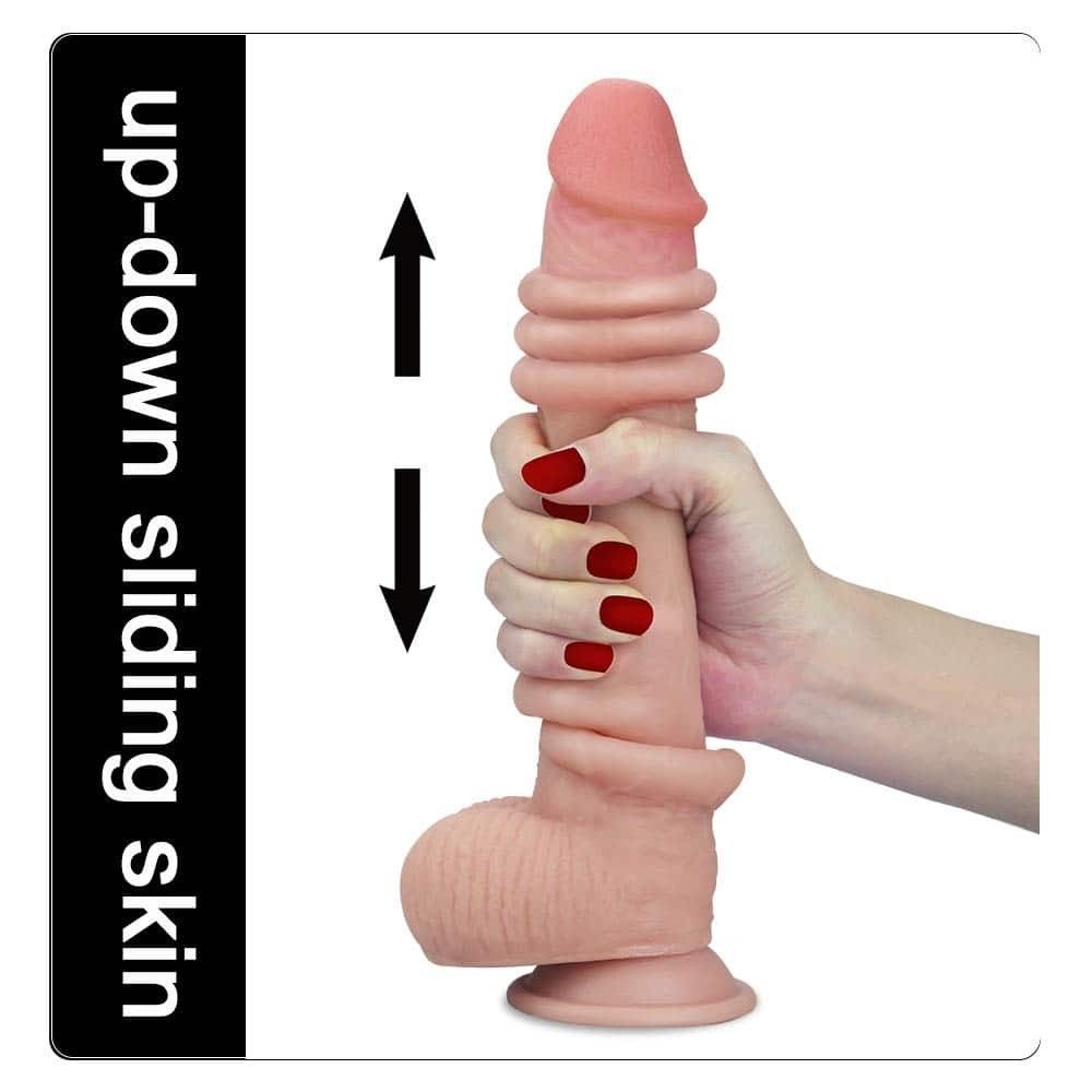 Фаллоимитатор LoveToy Sliding-Skin Dual Layer Dong 9" Flesh, 23 см (телесный)