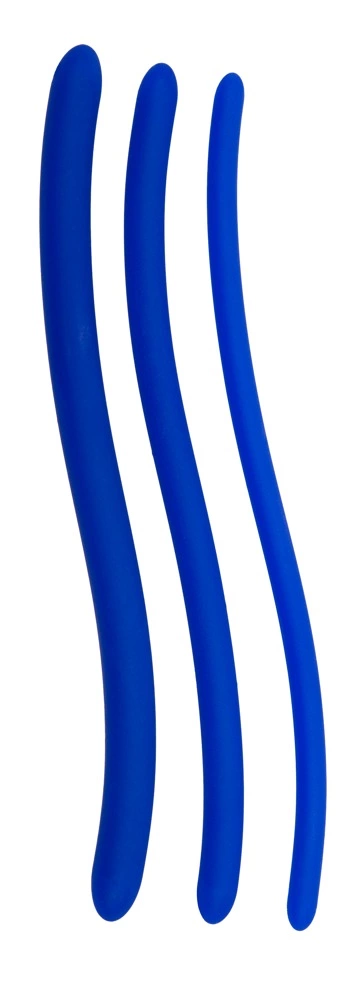 Набор уретральных вставок Blue Silicone Dilator, 3 шт (синий)