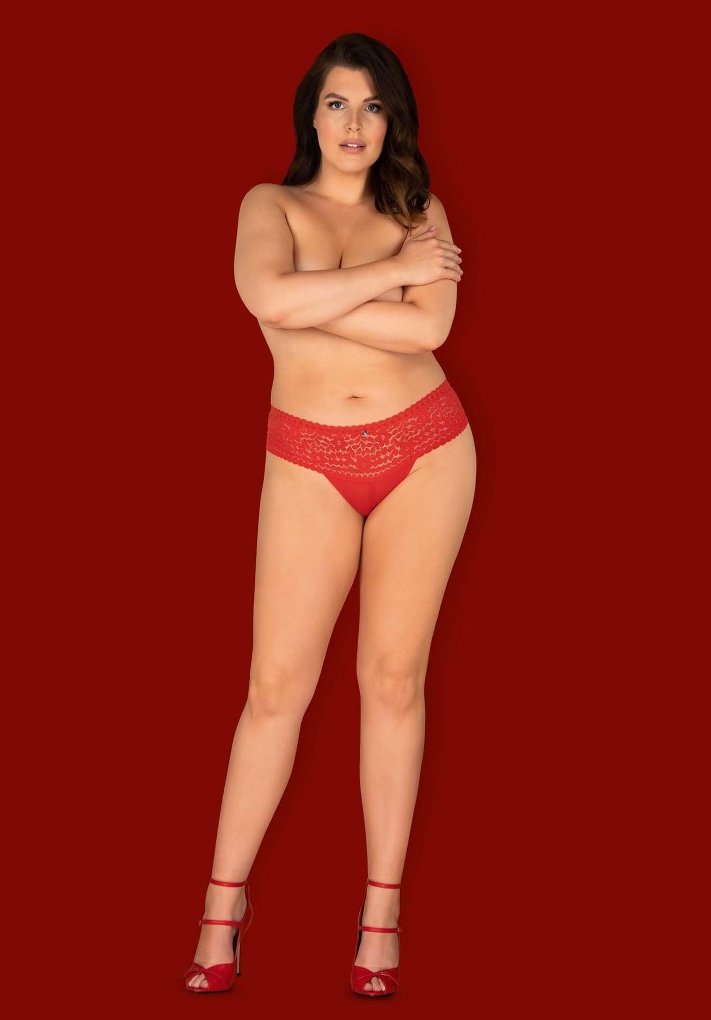 Трусики Obsessive Blossmina, 4XL/5XL (красный)