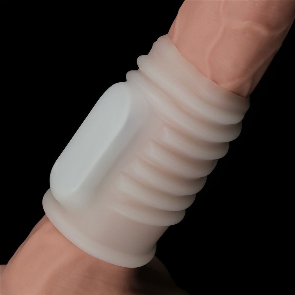 Насадка на пенис Knights Ring Vibrating Spiral, 10 см (белый)