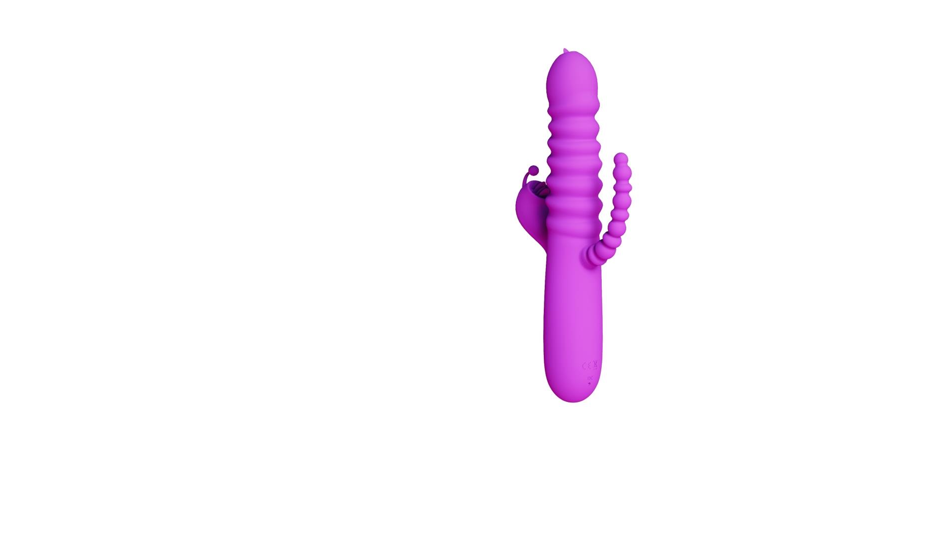 Boys of Toys Triple thruster - Wibrator B -, Fioletowy, 23 cm