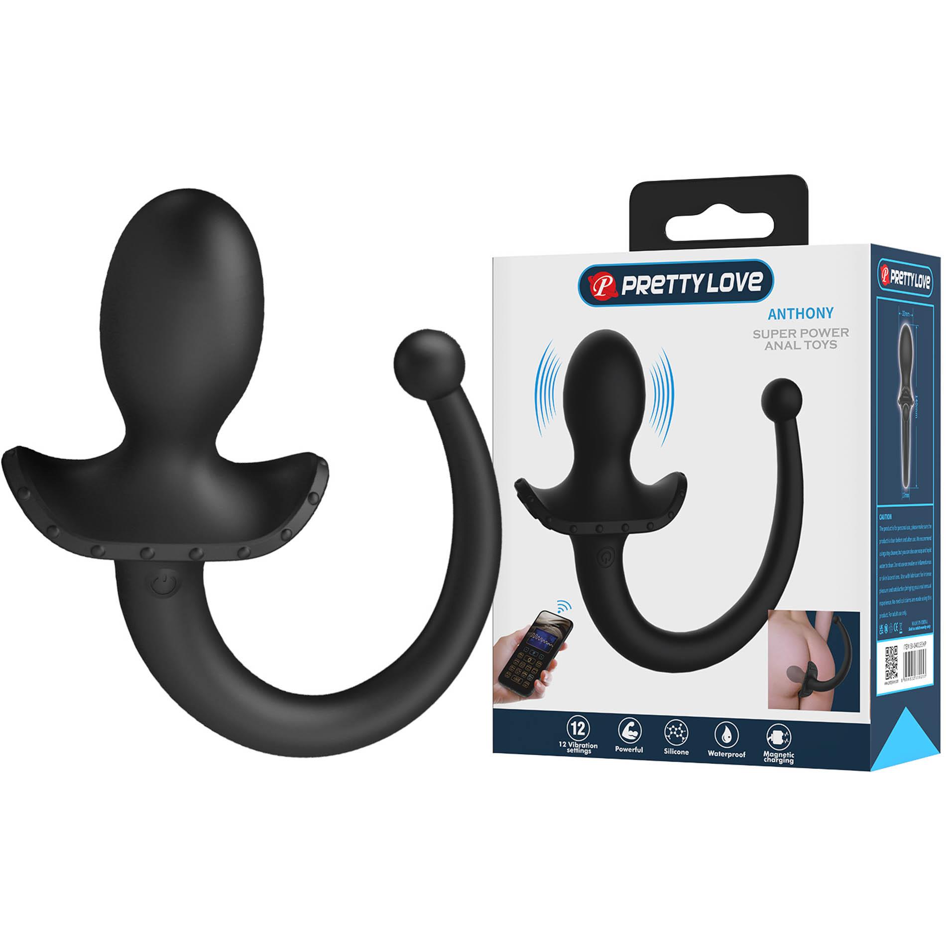 Korek analny Pretty Love Anthony Smart App, 15 cm (czarny)