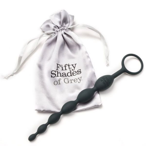 Analny łańcuch Fifty Shades of Grey Silicone Anal Beads, 25,4 см (czarny)